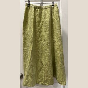Light green 100% linen maxi skirt